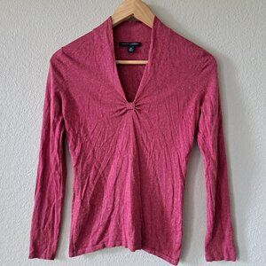 Banana Republic Vintage 00s Coquette Red-Pink Long Sleeve Top  XS
